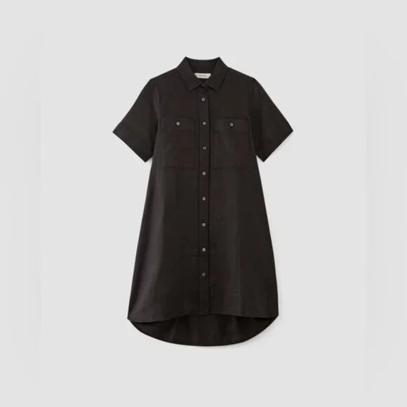 NWT EVERLANE The Daytripper Dress in Linen XS BLACK - Picture 16 of 16